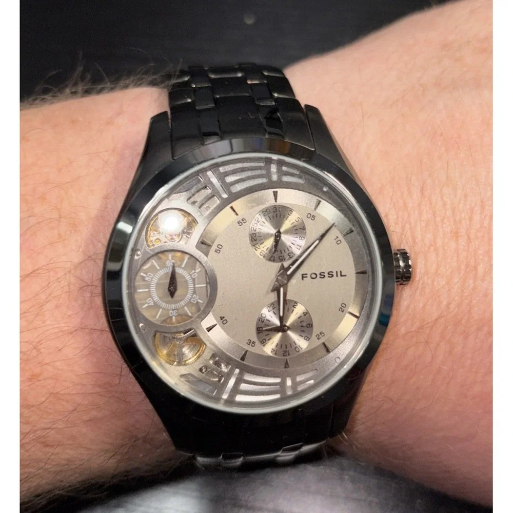 Fossil Twist ME-1012 Men's Hybrid Automatic Watch Gunmetal Gray- Excellent
